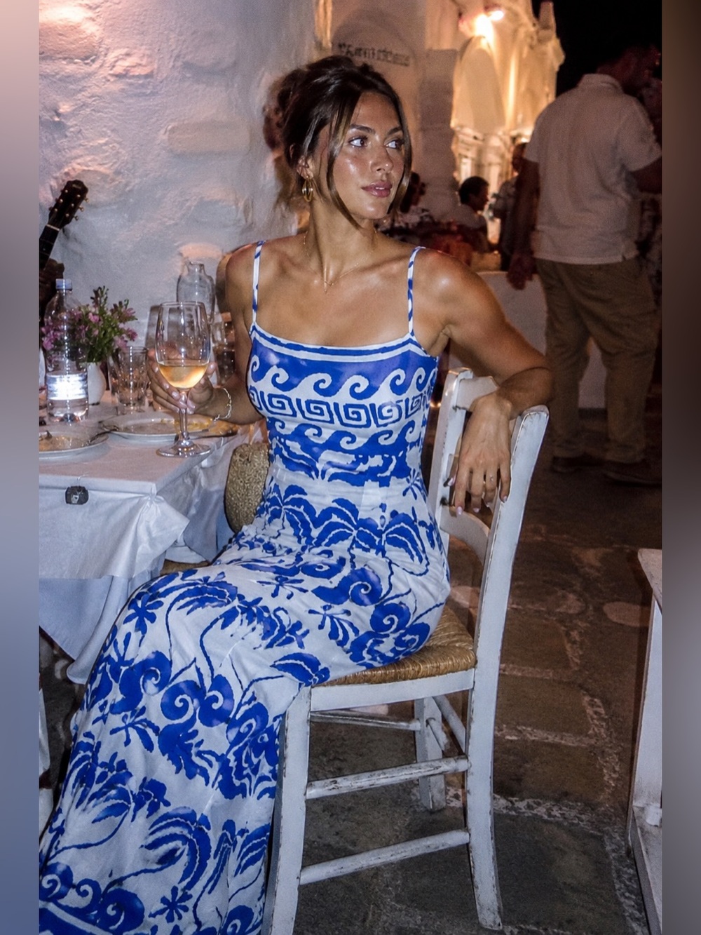 ▪️Beach Riot Rianne Mediterranean Print Maxi Dress Greece Vacation Resort Dress - Picture 2 of 10